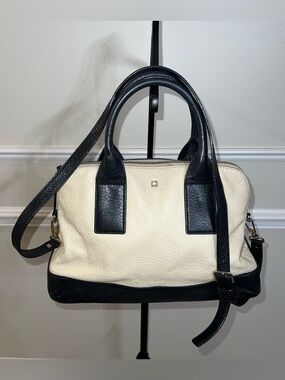 kate spade Black and Cream Leather Shoulder Bag